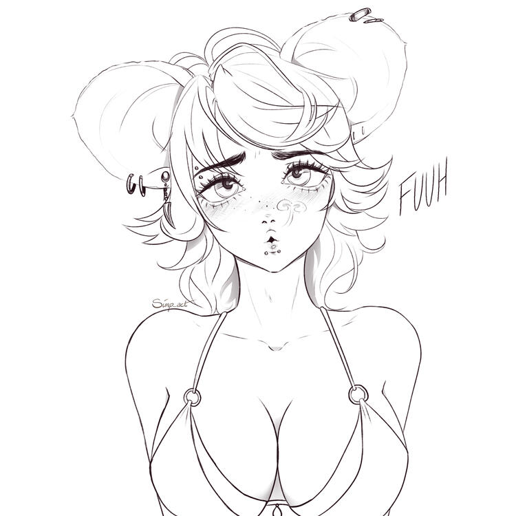 Line art - bust shot $20